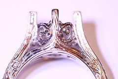 Diamond Engagement Ring Semi Mount 14 Karat White Gold