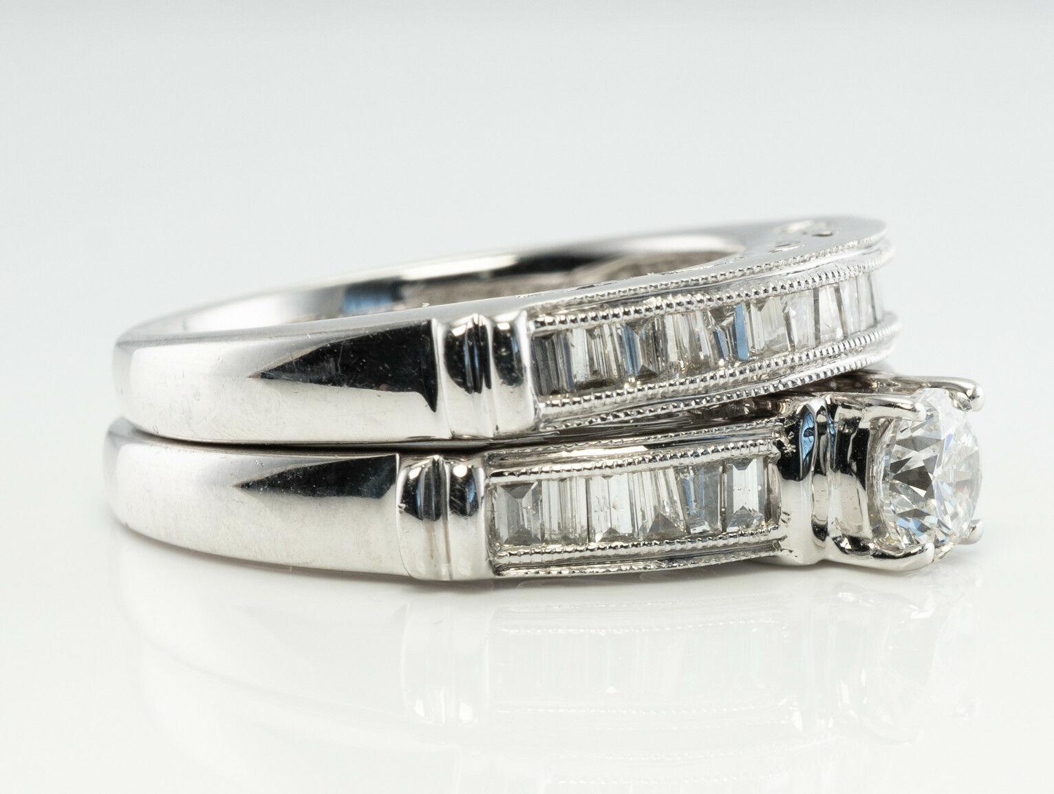 Set di anelli di fidanzamento con diamanti in oro bianco 14K di OTC in vendita 2