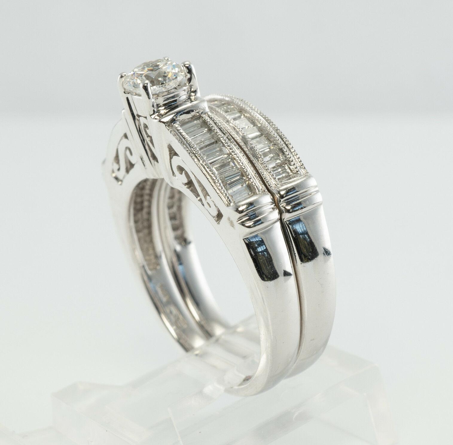 Set di anelli di fidanzamento con diamanti in oro bianco 14K di OTC in vendita 4