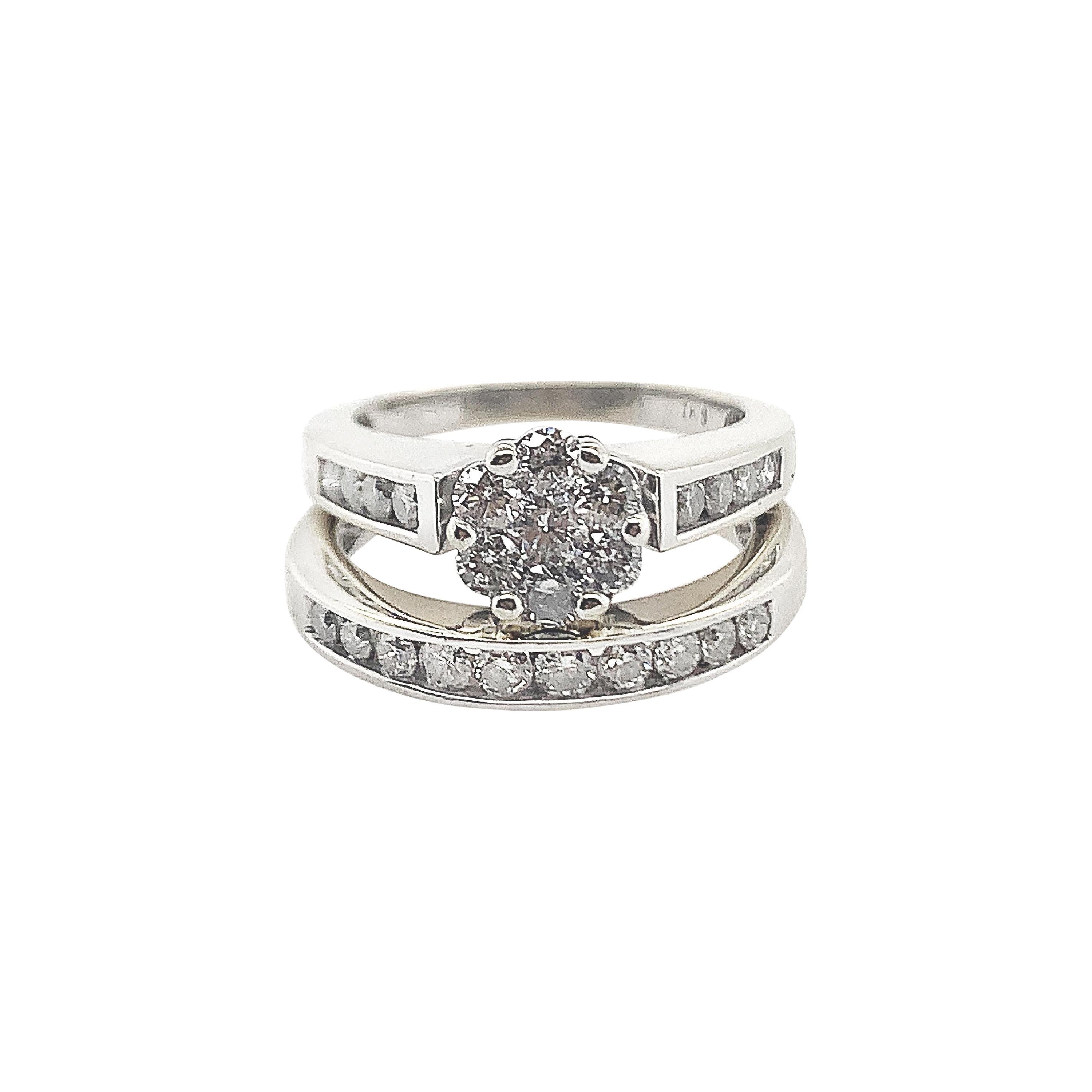 Diamond Engagement Ring Set For Sale