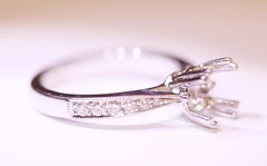 Diamond Engagement Ring Solitaire Ring 14 Karat White Gold .23 Carat Diamonds