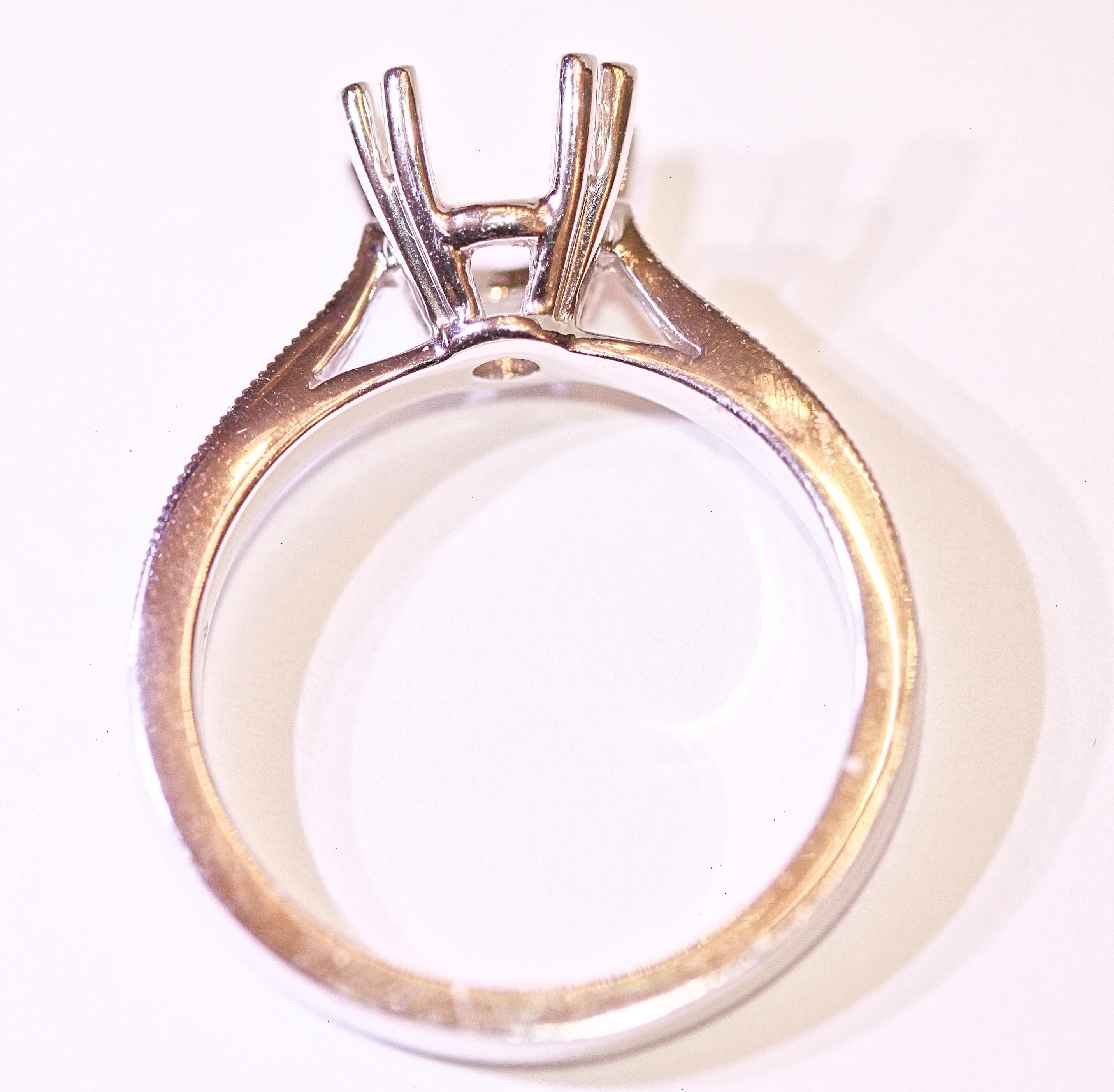 Round Cut Diamond Engagement Ring Solitaire Ring 14 Karat White Gold .23 Carat Diamonds For Sale