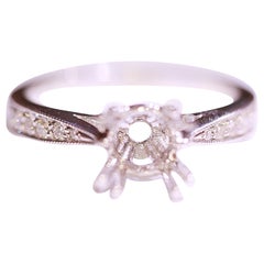 Diamond Engagement Ring Solitaire Ring 14 Karat White Gold .23 Carat Diamonds