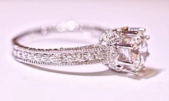 Diamond Engagement Ring Solitaire Ring 14 Karat White Gold Zirconia in Center