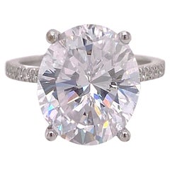 Vintage Diamond Engagement Ring, Straight Band, 14 Karat Gold Oval Cut Any Size Diamond