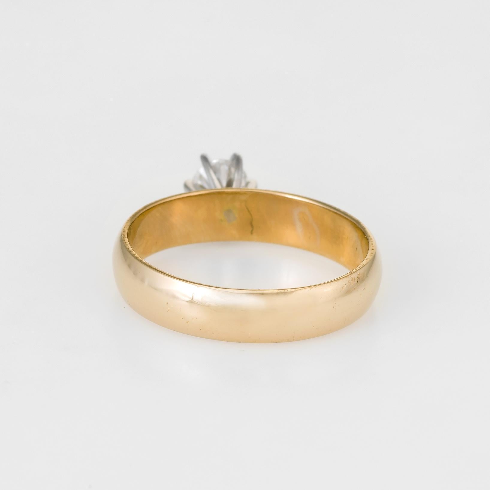 Women's Diamond Engagement Ring Vintage 14 Karat Yellow Gold Estate Fine Jewelry