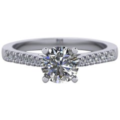 1 Carat, Round Cut Diamond Engagement Ring 
wed fit, 4 claws

