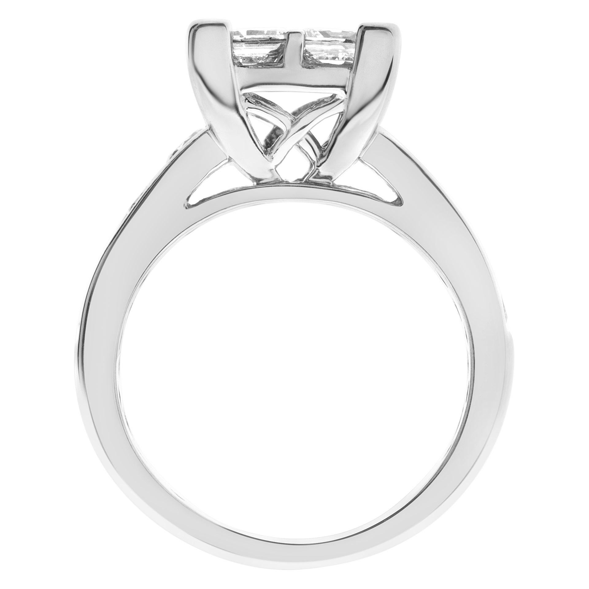 Anillo de compromiso de diamantes de aproximadamente 1,00 quilate en oro blanco de 14k en Excelente estado para la venta en Surfside, FL