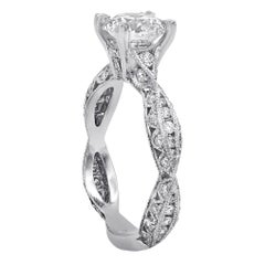 Diamond Engagement Ring with Filigree Twisty Platinum Setting