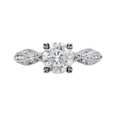 Diamond Engagement Ring with Filigree Twisty Platinum Setting