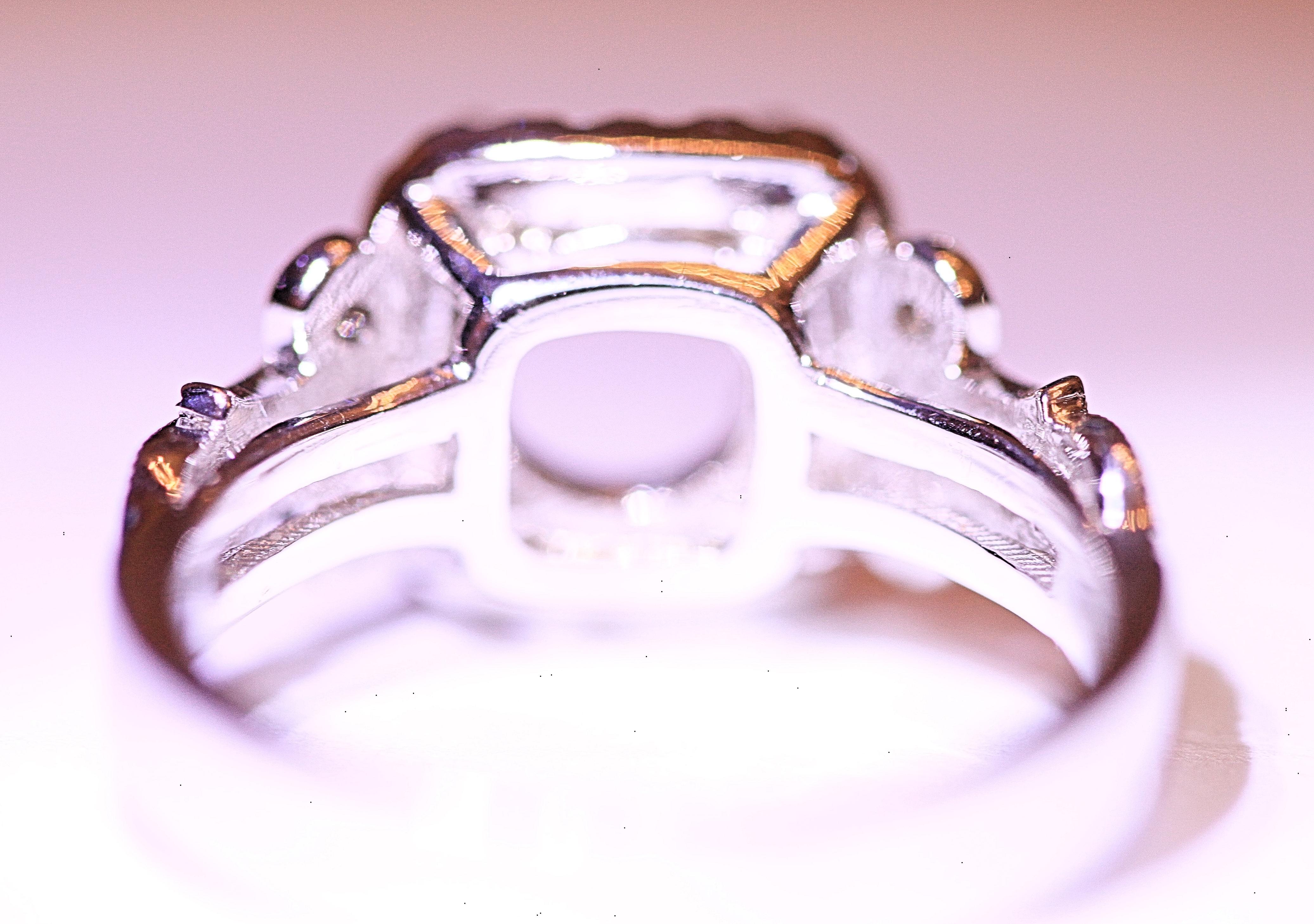 Diamond Engagement Semi Mount 14 Karat White Gold In New Condition For Sale In Melbourne, FL