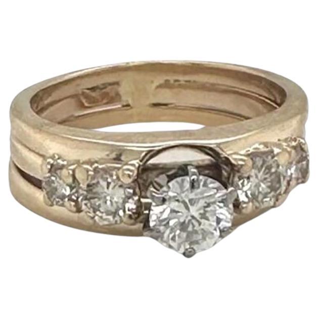 Diamond Engagement & Wedding Ring Set in 14k Yellow Gold