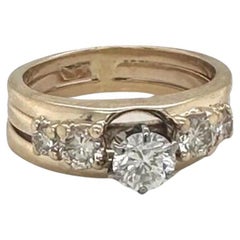 Used Diamond Engagement & Wedding Ring Set in 14k Yellow Gold