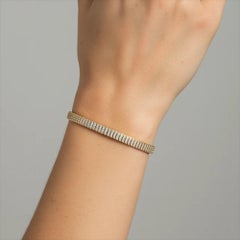 Bracelet tennis en or jaune 14K (ou 18k sur demande) avec diamant en éternité