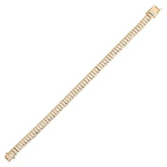 Bracelet tennis en or jaune 14K (ou 18k sur demande) avec diamant en éternité