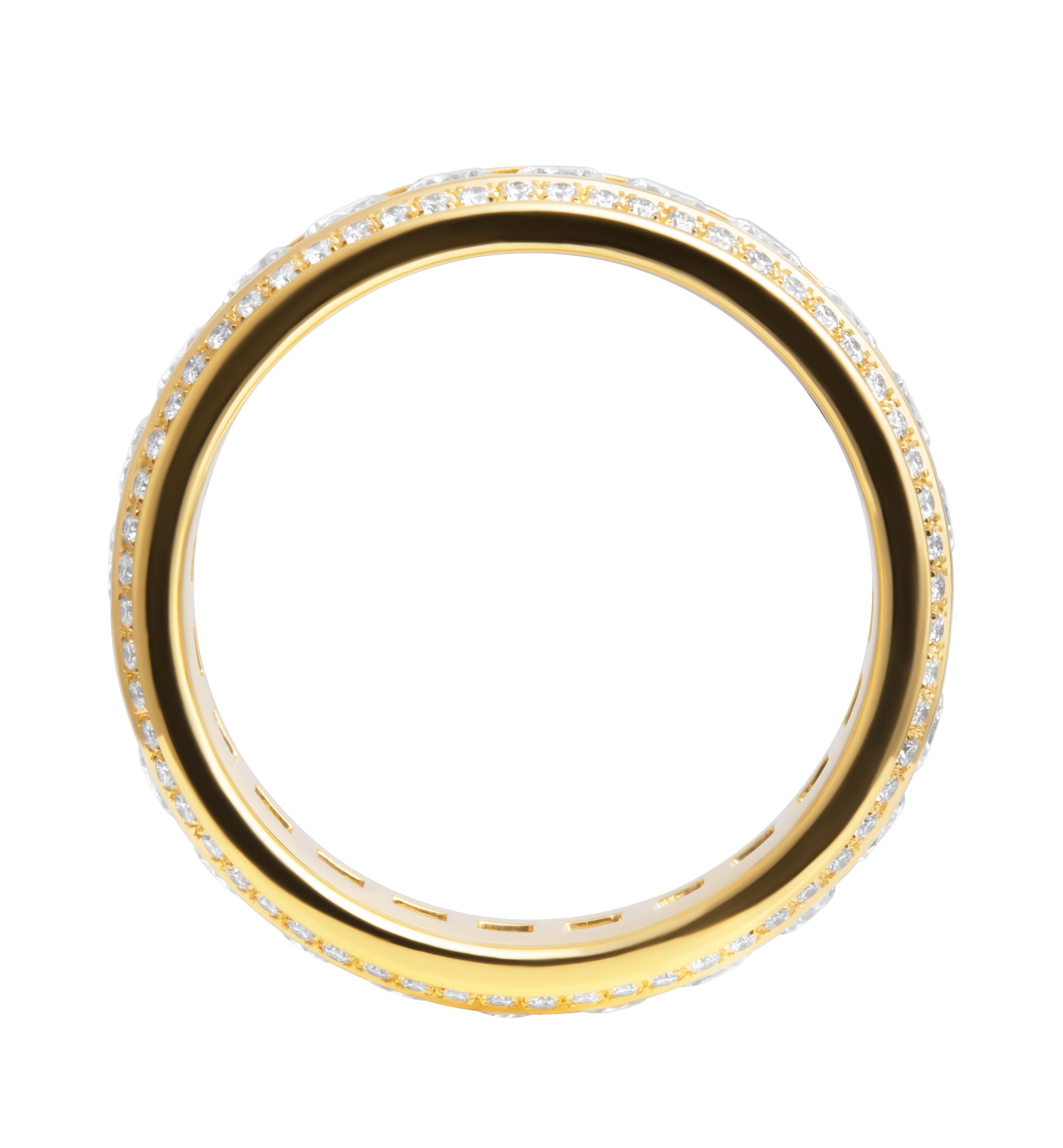 Diamant Eternity 3 Reihen Band (Moderne) im Angebot