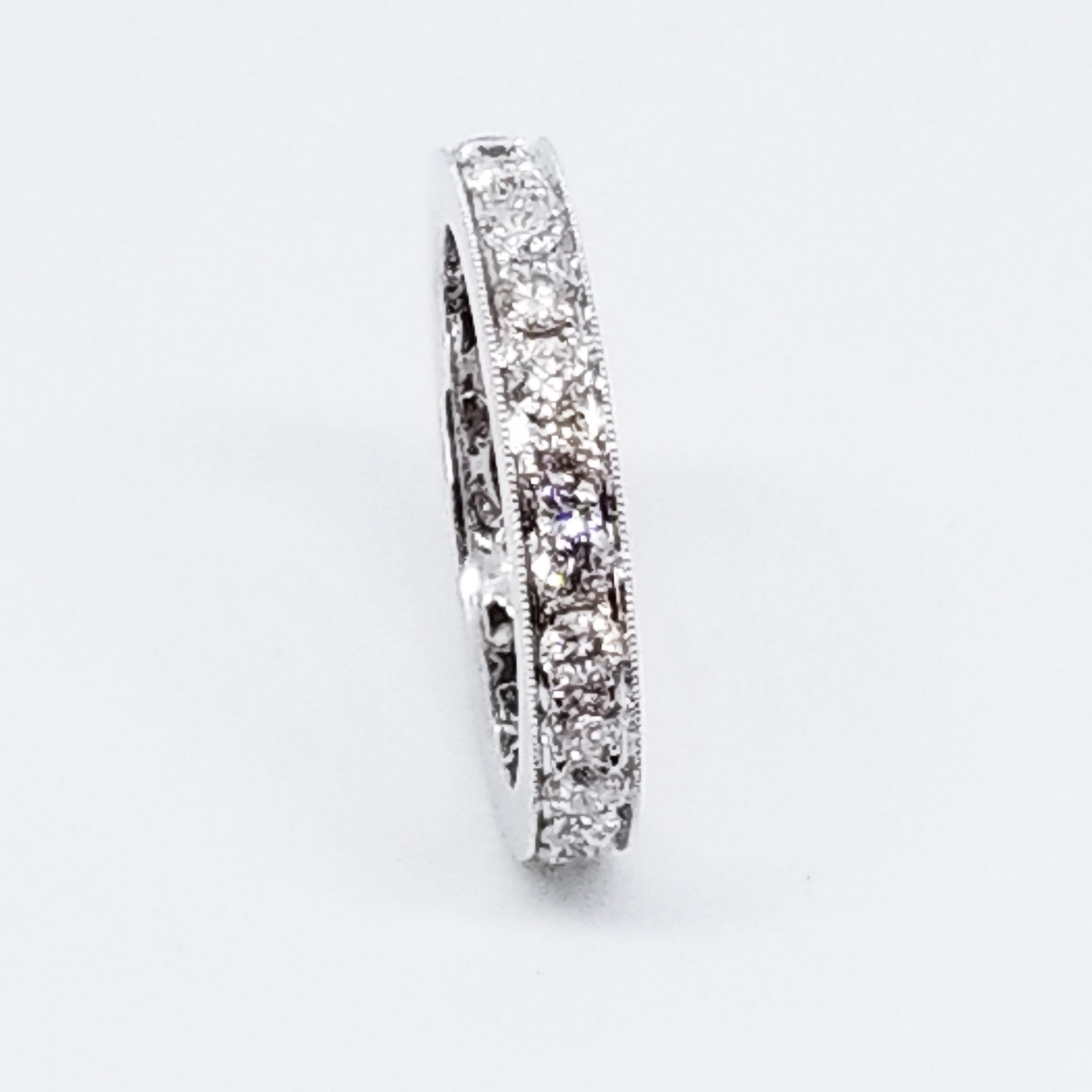 Contemporary 1.41 Carat Round Brilliant Diamond Eternity Anniversary Band White Gold