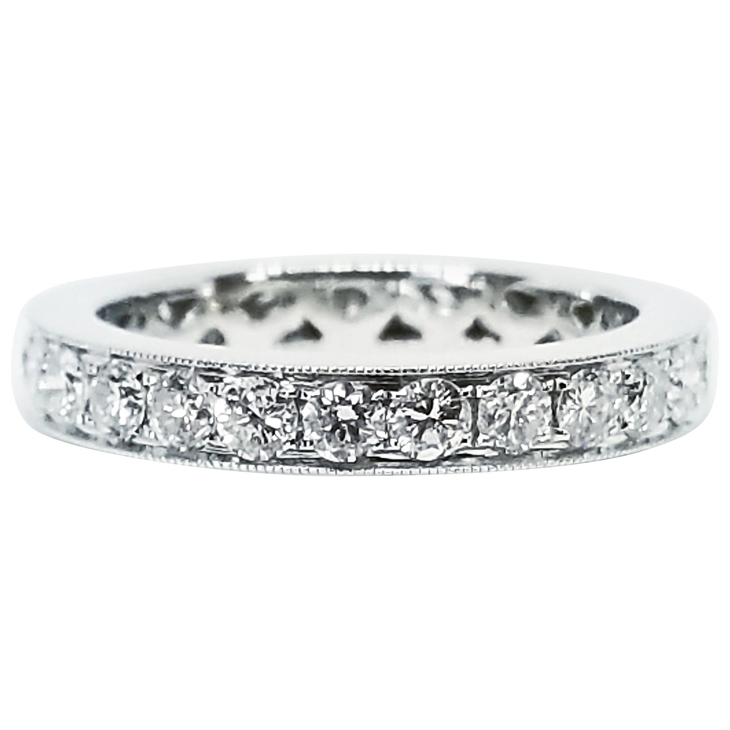 1.41 Carat Round Brilliant Diamond Eternity Anniversary Band White Gold