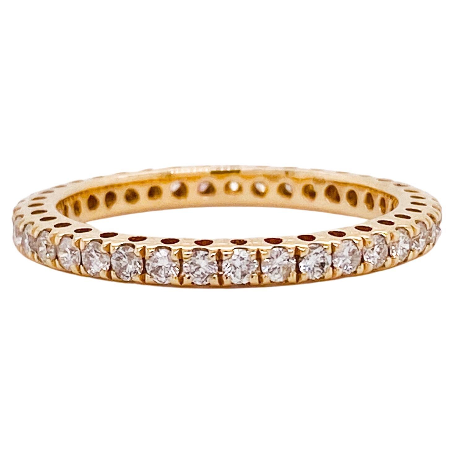 Diamant-Eternity-Ring mit 0,70 Karat, 14 Karat Gelbgold, perfekter Kreis im Angebot