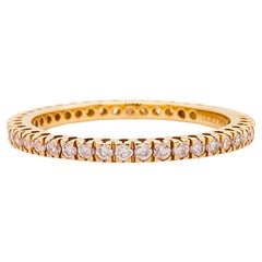 Diamond Eternity Band 1/2 Carat, 14k Yellow or White or Rose Gold, Stackable