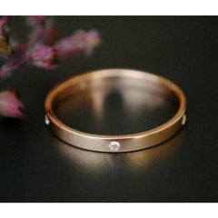 Diamond Eternity Band 14k Solid Gold Bold Knuckle Ring