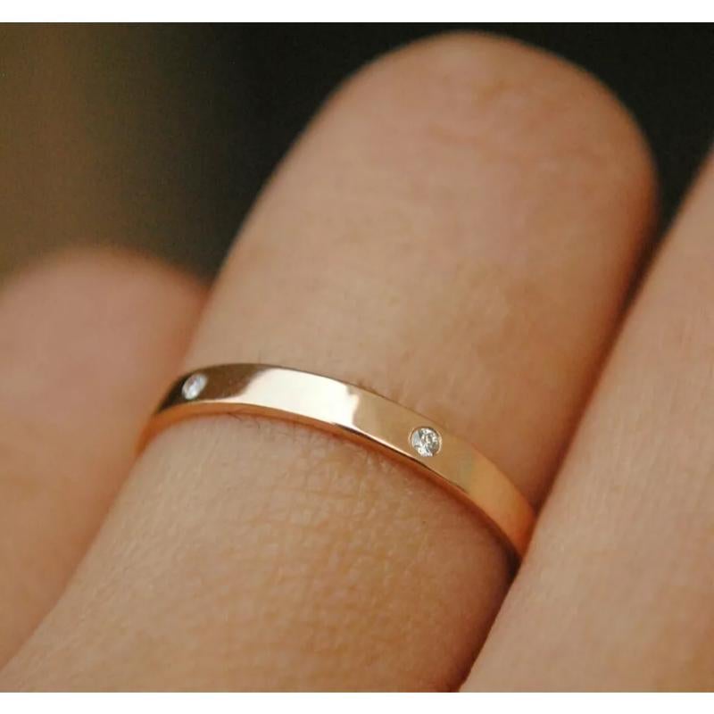 Diamond Eternity Band 14k Solid Gold Bold Knuckle Ring In New Condition For Sale In Chicago, IL