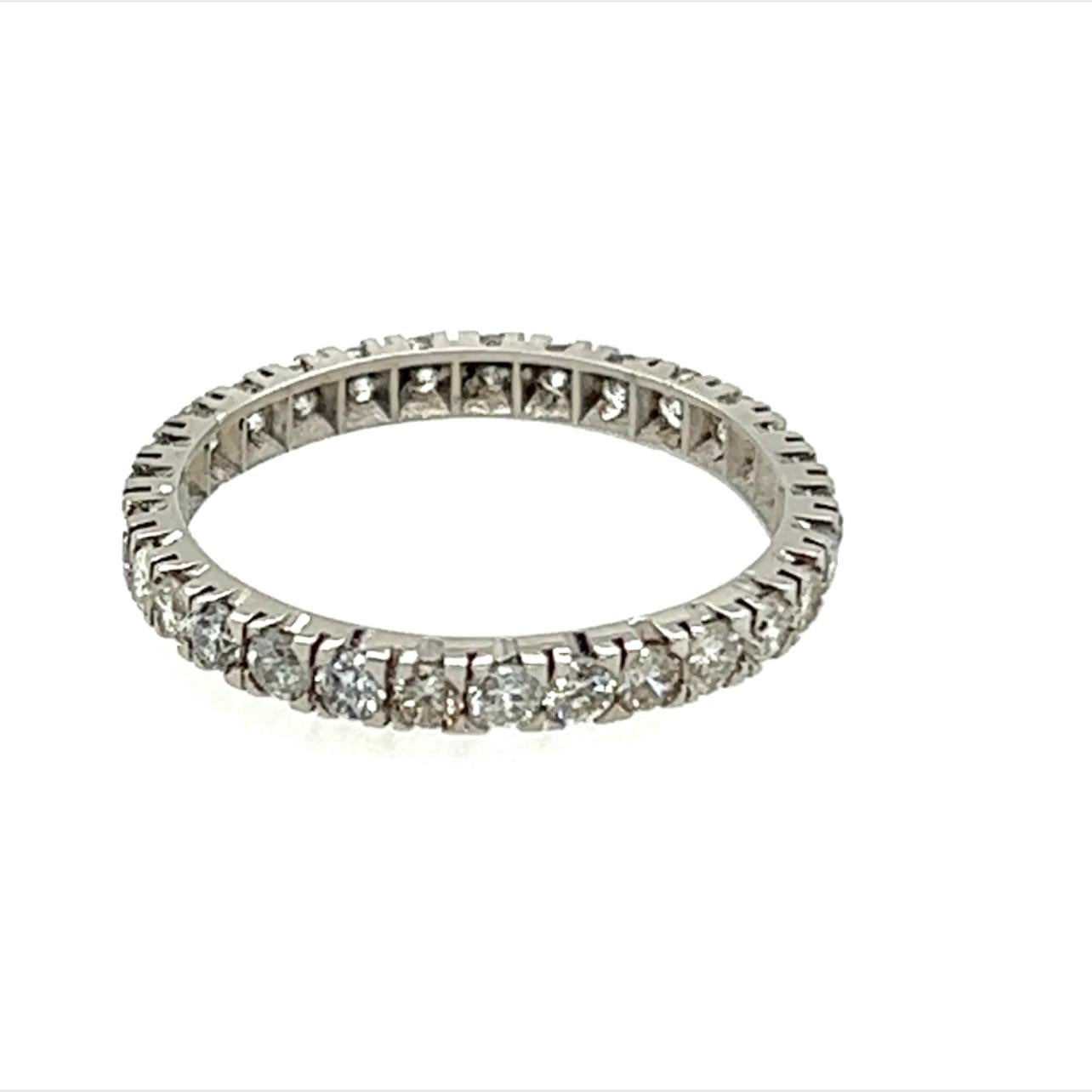 Round Cut Diamond Eternity Band 1.50ct Round Brilliant Wedding Ring 14K For Sale