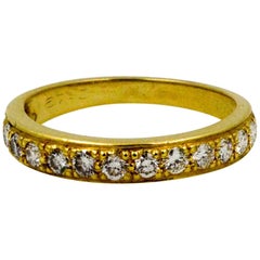 Vintage Diamond Eternity Band .60 Carat 18 Karat Yellow Gold