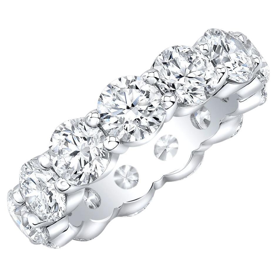 18K White Gold Round Diamond Eternity Band 7.15cttw  For Sale