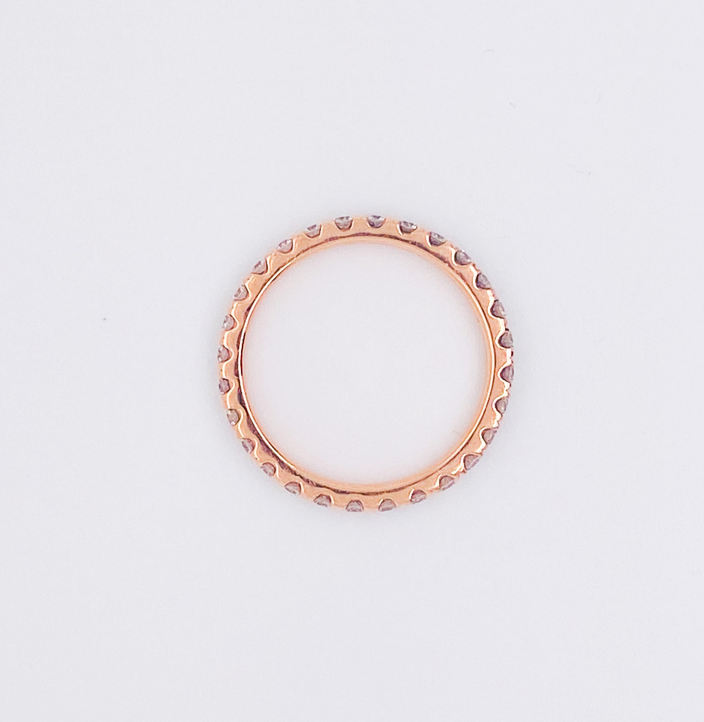 En vente :  Bracelet d'éternité en or jaune rose et blanc 14 carats avec diamants de 0,82 carat, empilable 2