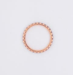 Diamond Eternity Band 0.82 Carat in 14 Karat Rose Yellow White Gold, Stackable