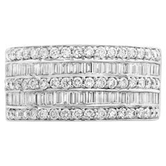 Vintage Diamond Eternity Band and Ring Baguette and Round with over 1.5cts in 18k White