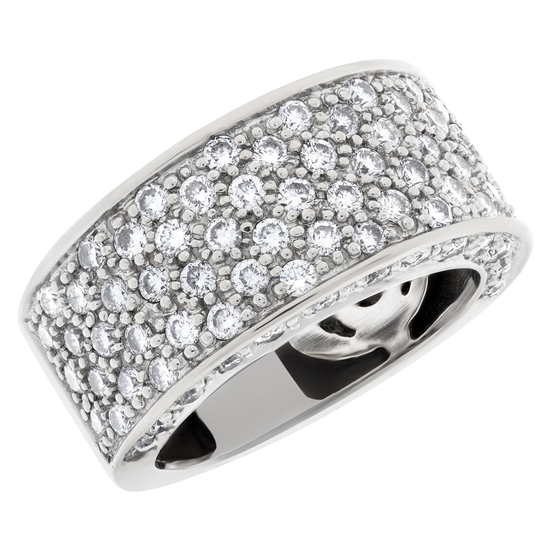 Diamant-Eternity-Ring und Ring aus 18k Weißgold mit über 1 Karat Diamanten im Zustand „Hervorragend“ im Angebot in Surfside, FL