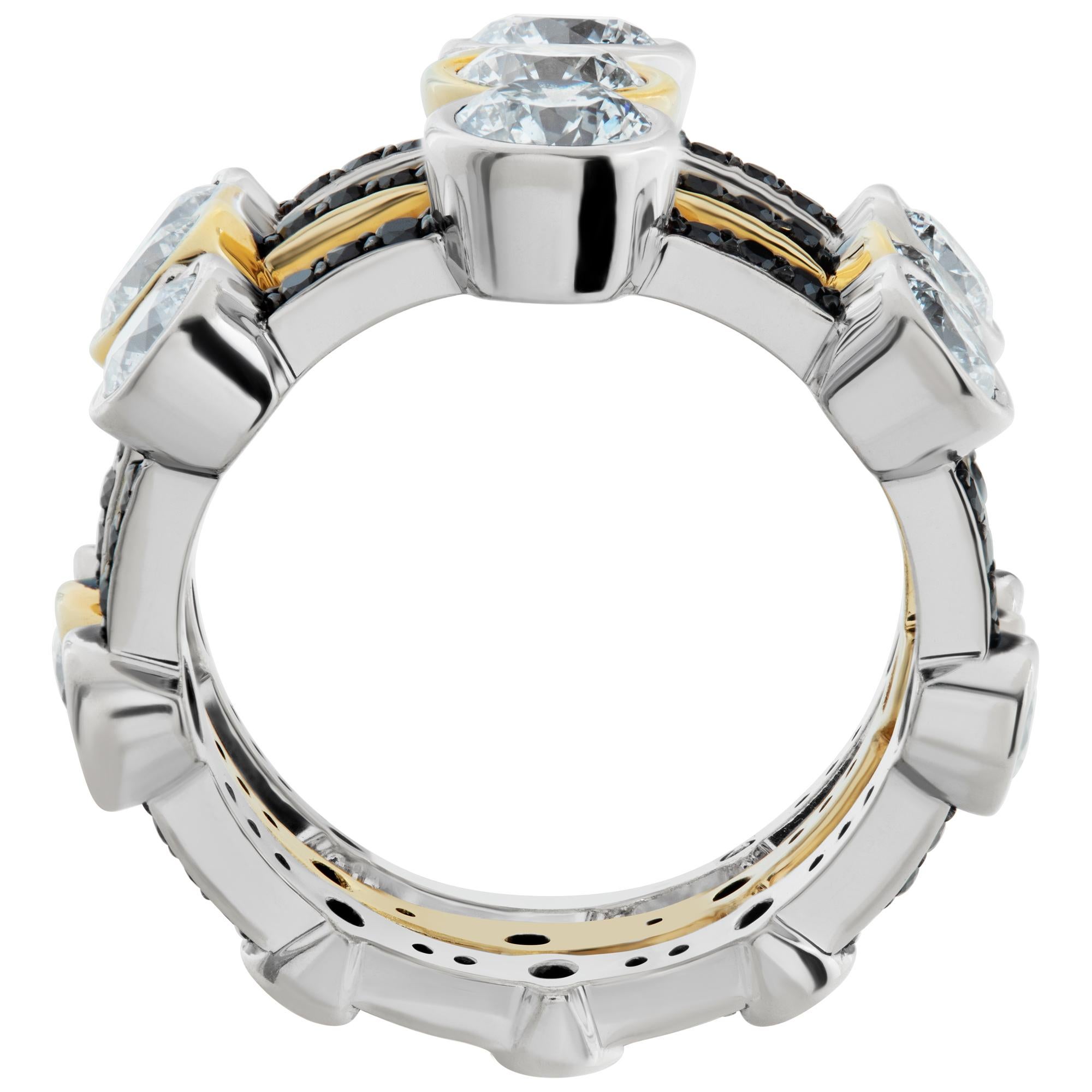 Women's Diamond Eternity Band and Ring in Bezel in 18k Gold, 3.25cts in Diamonds For Sale