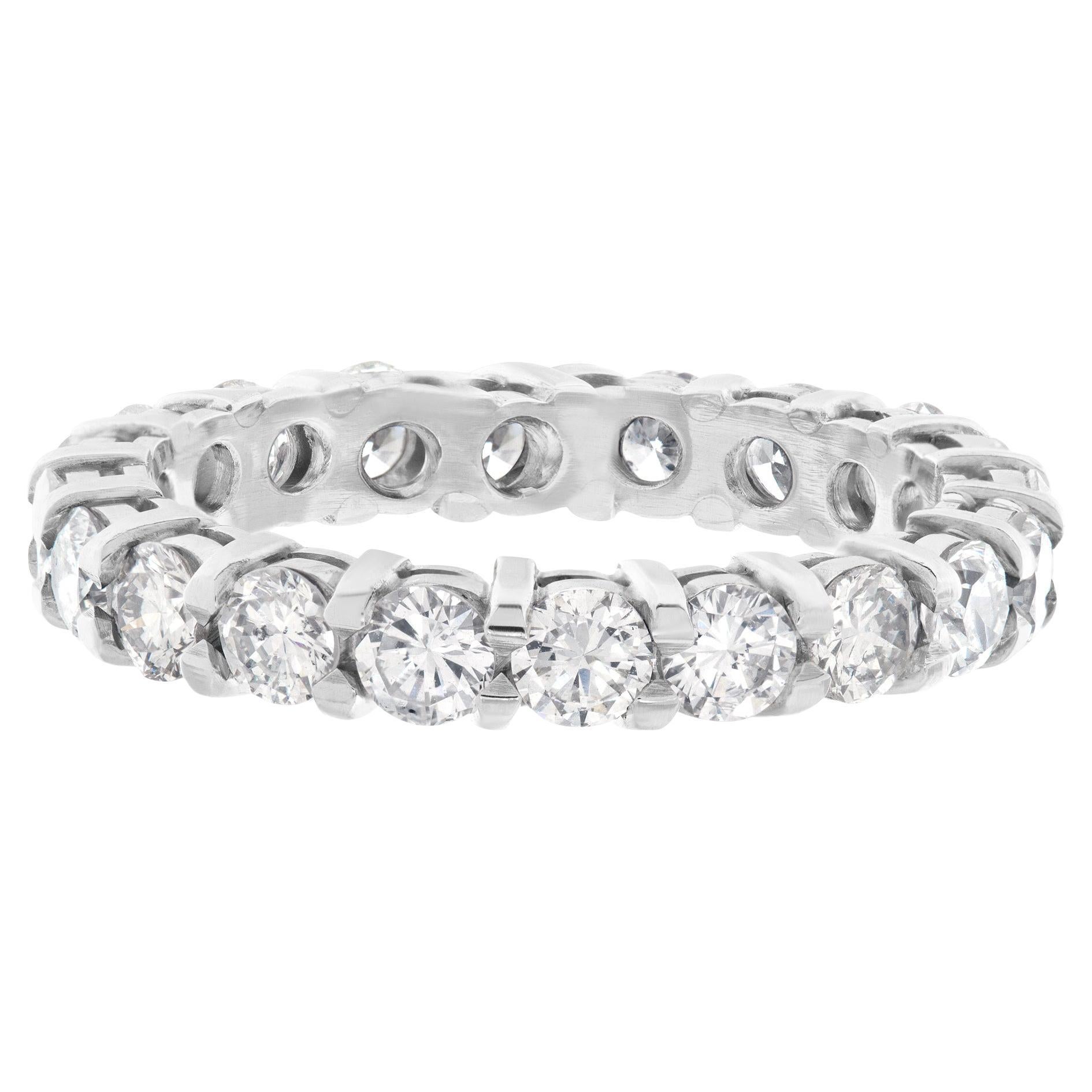 Diamond Eternity Band and Ring with 1.95 Carats in Diamonds Set in Platinum For Sale