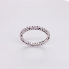 Diamond Eternity Band in 14k White Gold .54cttw Half Carat Stackable Ring