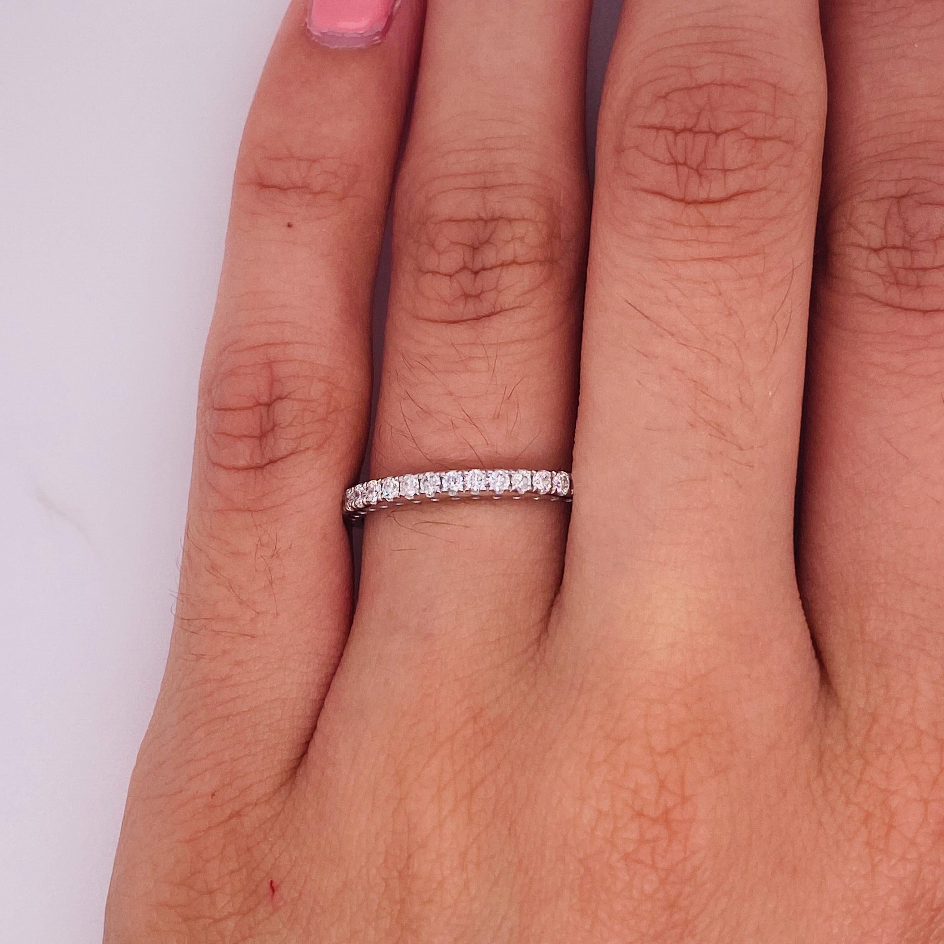 For Sale:  Diamond Eternity Band in 14k White Gold .54cttw Half Carat Stackable Ring 4
