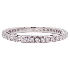 Diamond Eternity Band in 14k White Gold .54cttw Half Carat Stackable Ring