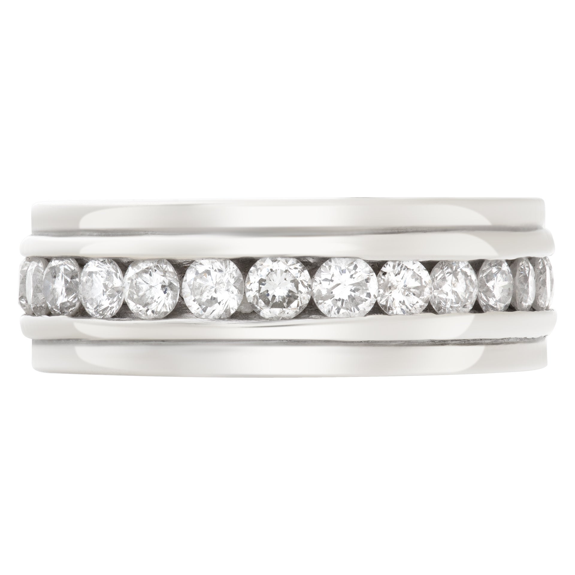 Diamond Eternity Band in 14k White Gold For Sale