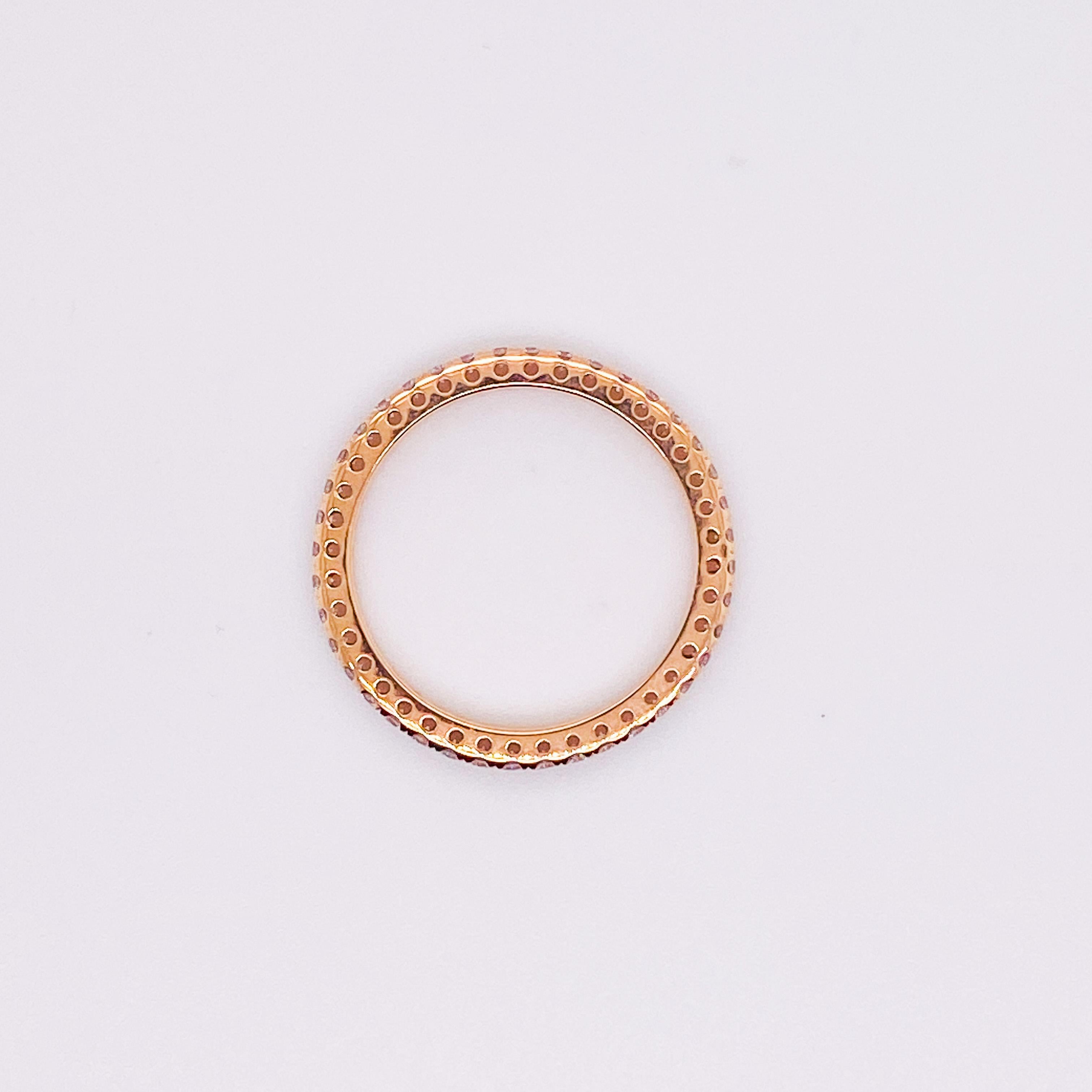 For Sale:  Diamond Eternity Band in 18k Rose Gold .54cttw Half Carat Stackable Ring 3