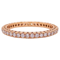 Diamond Eternity Band in 18k Rose Gold .54cttw Half Carat Stackable Ring
