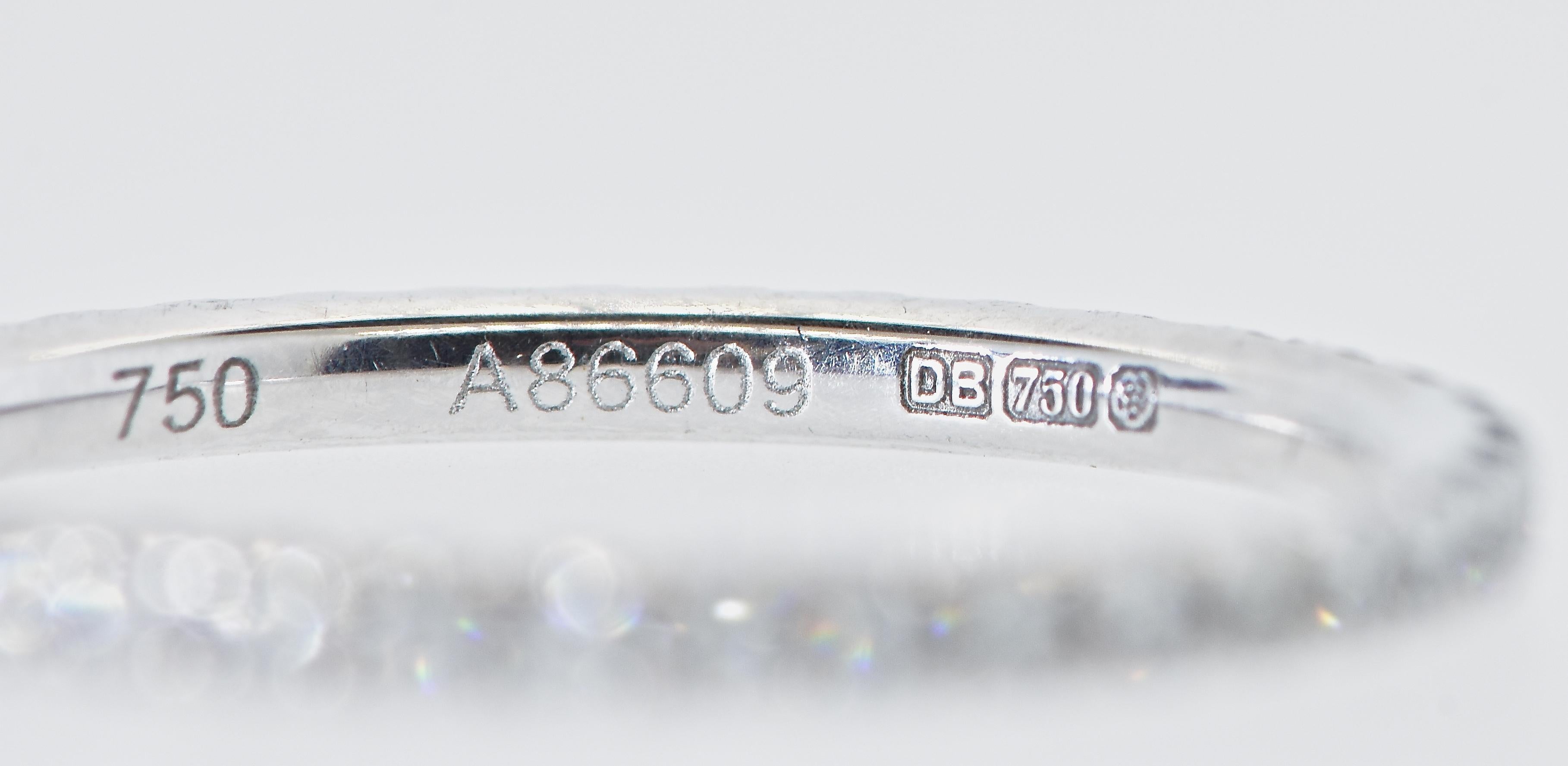 Brilliant Cut Diamond Eternity Band in 18K White Gold by De Beers For Sale