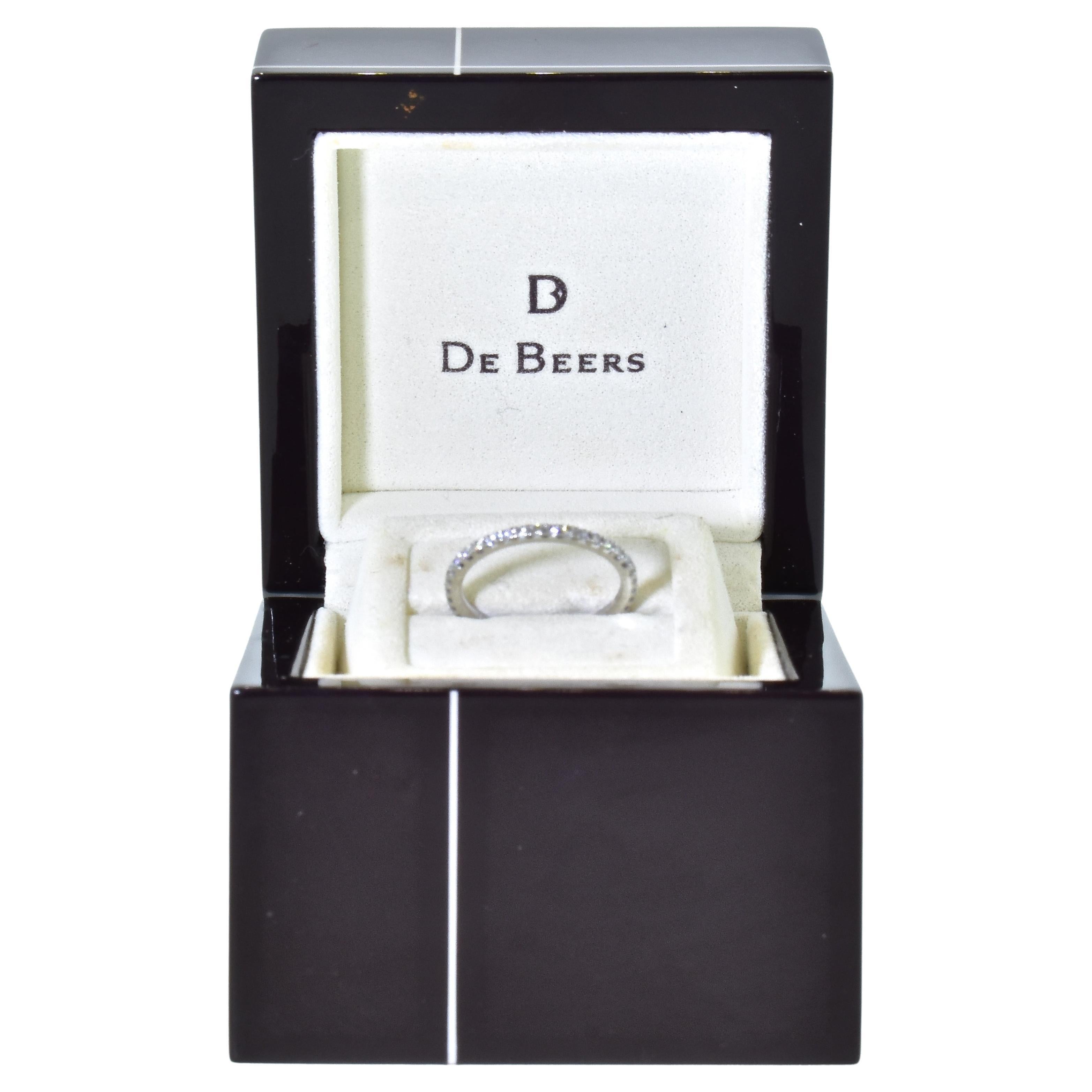 Diamond Eternity Band in 18K White Gold by De Beers For Sale