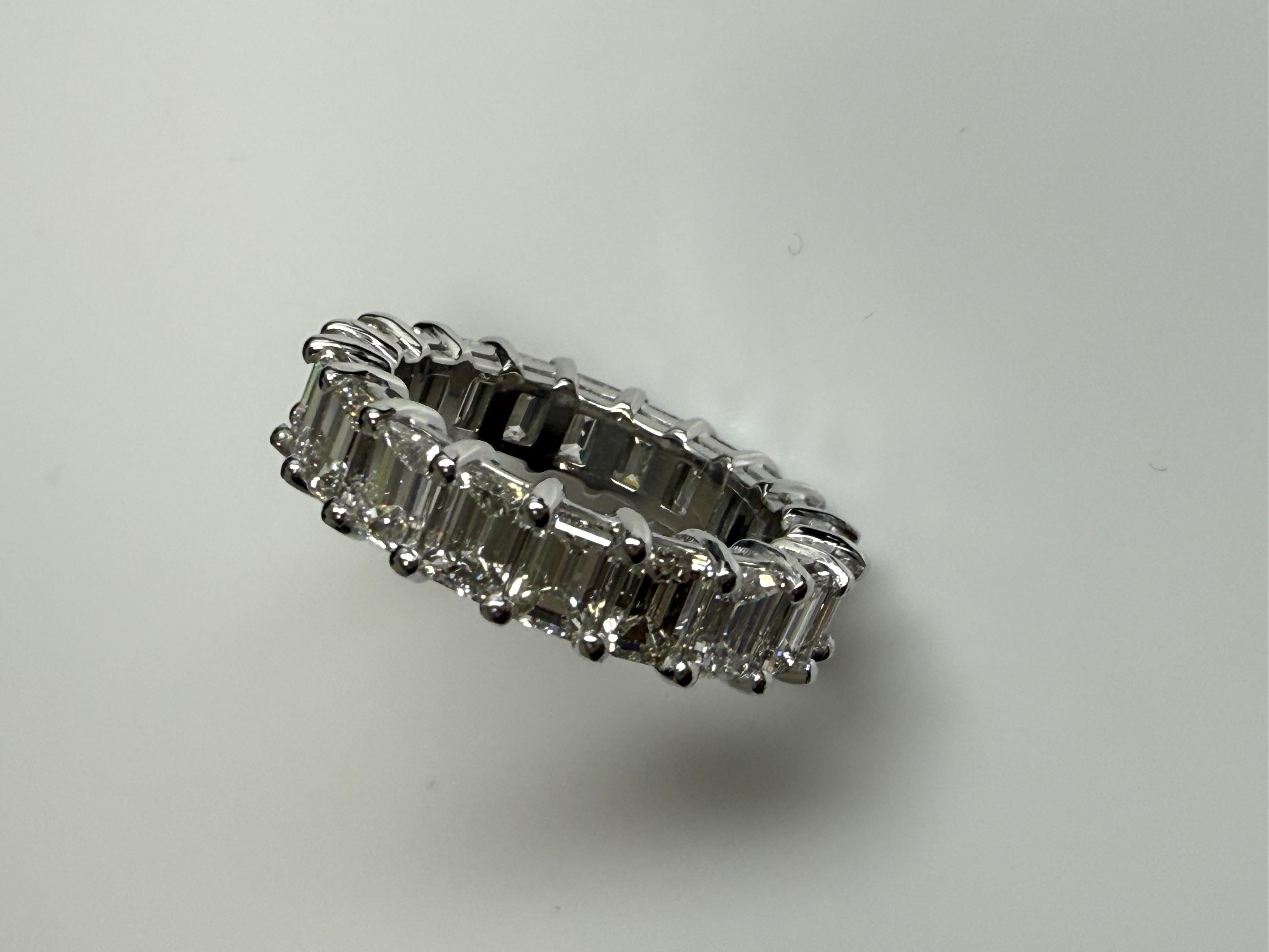 
This one-of-a-kind 4-carat platinum emerald-cut eternity band is a breathtaking piece of jewelry that exudes sophistication, elegance, and timeless beauty. Designed for those who appreciate understated luxury and exceptional craftsmanship, this