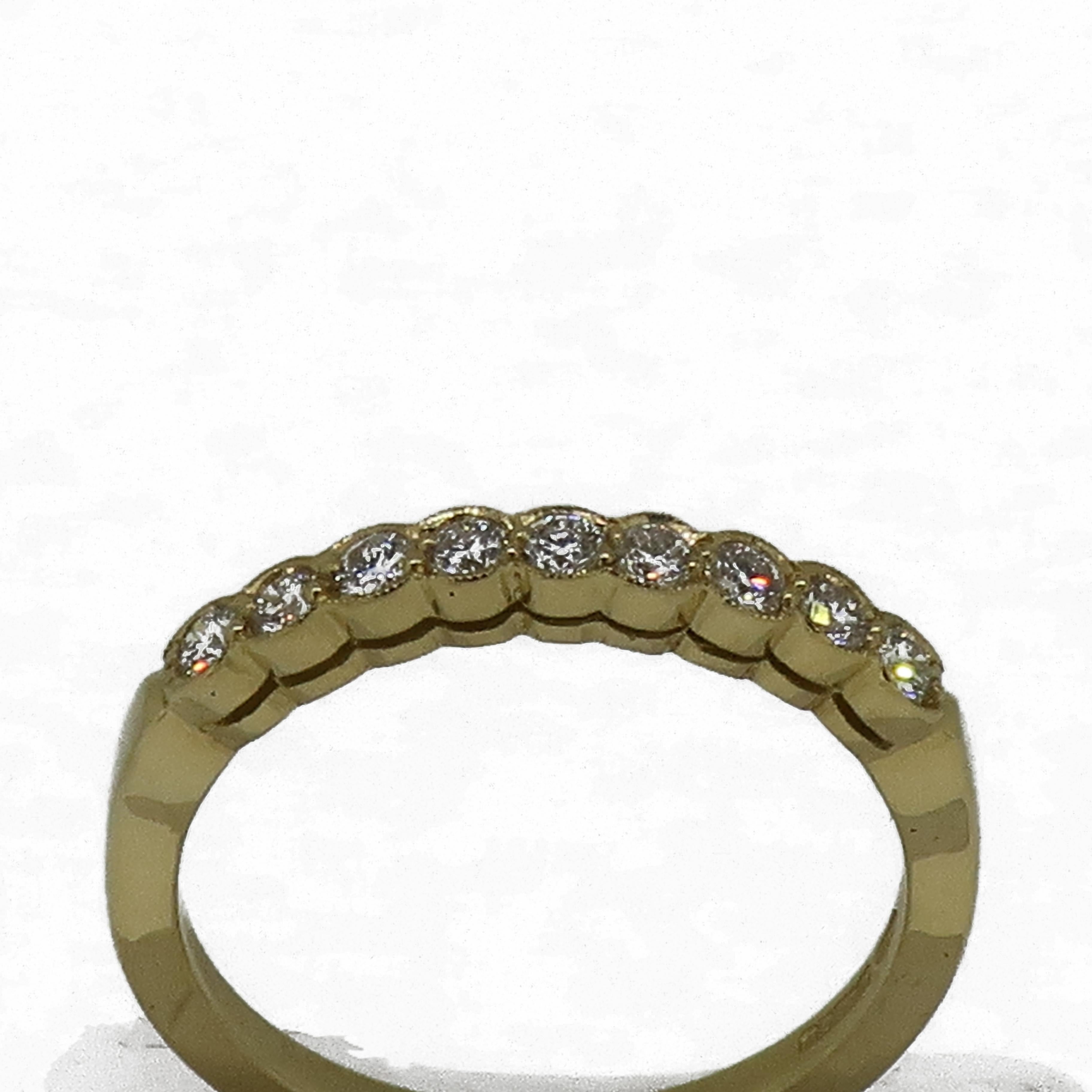 Diamond Eternity Band Ring 18 Karat Yellow Gold In New Condition In East Grinstead, GB