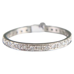Platinum Diamond Eternity Band Ring with 32 Diamonds
