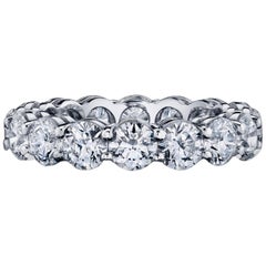 Diamond Eternity Band Ring Set in Platinum 4.80 Carat D/E Colors VS/SI