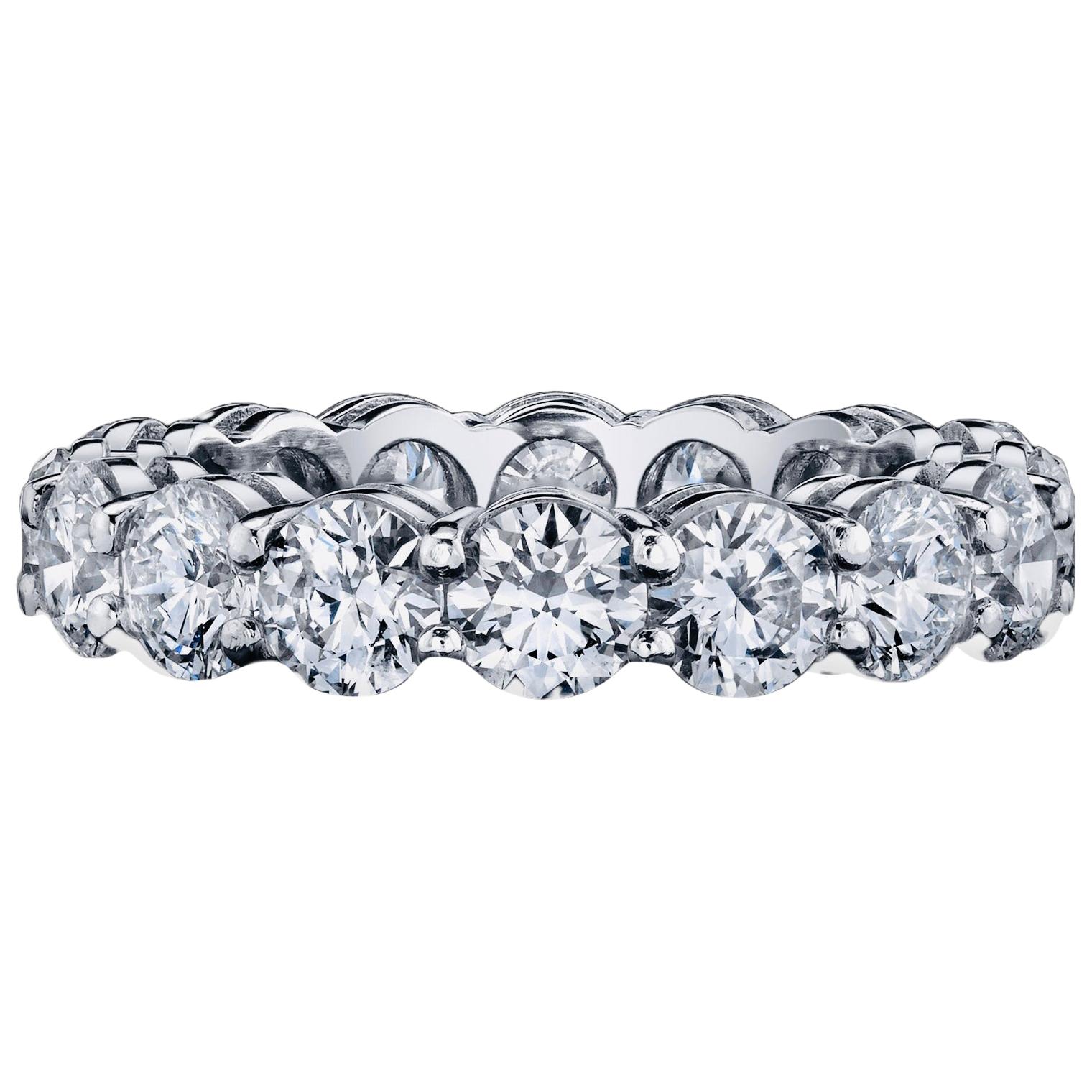 Diamond Eternity Band Ring 4.53 Carat DEF Colors SI1/SI2 GIA Certified