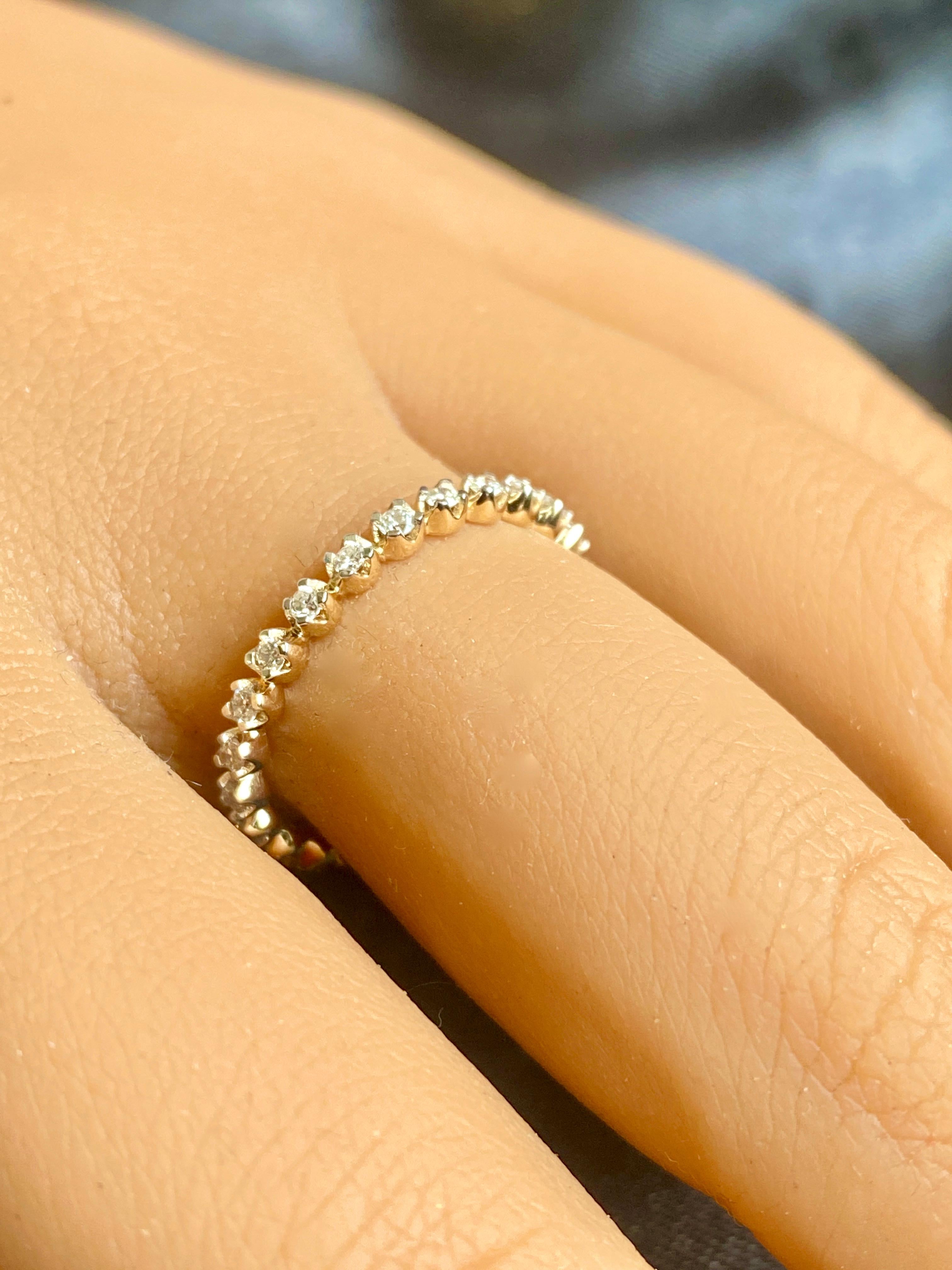 Women's Diamond Eternity Band Stack, Natural Diamond Ring Stack, Dainty Stackable Rings For Sale