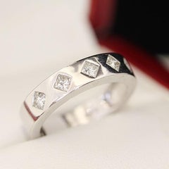 Diamond Eternity Band, Wedding Band, 5 Princess Cut Diamonds